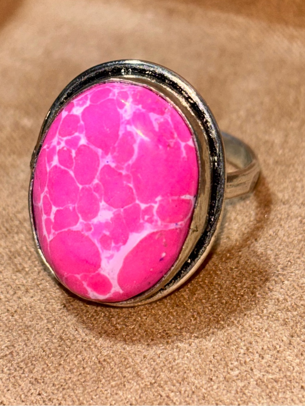 Sterling Silver Pink Statement Ring